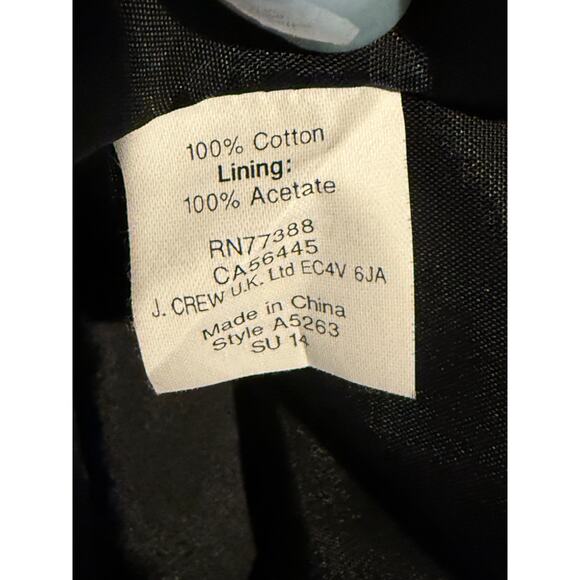 J.Crew Scalloped Neckline Spaghetti Strap Mini Dress Lined Pockets ZipUp 4 Black - Picture 9 of 15